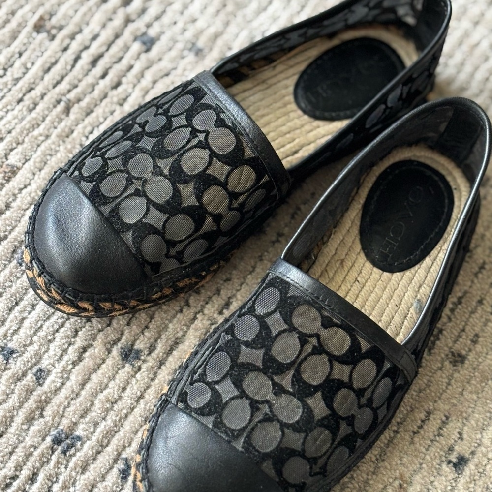 Coach Black Patterned Espadrilles